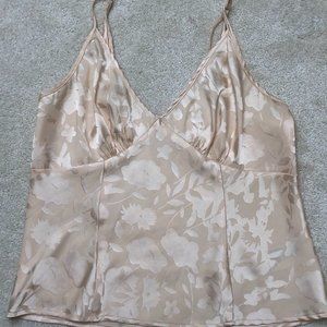 Silk Cream- Colored Floral Camisole